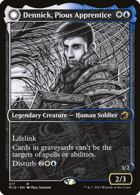 Dennick, Pious Apprentice // Dennick, Pious Apparition (317) [Innistrad: Midnight Hunt] [Showcase]
