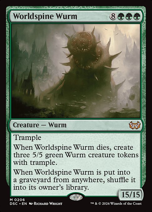 Worldspine Wurm (206) [Duskmourn: House of Horror Commander]