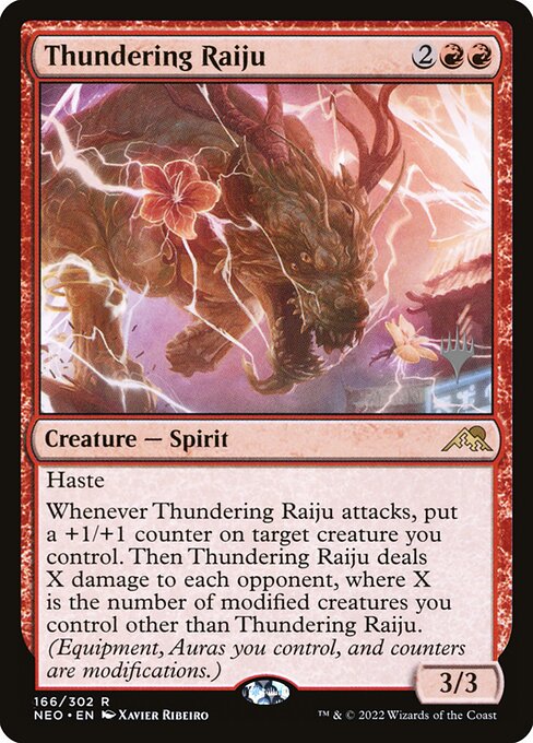 Thundering Raiju (166p) [Kamigawa: Neon Dynasty Promos]