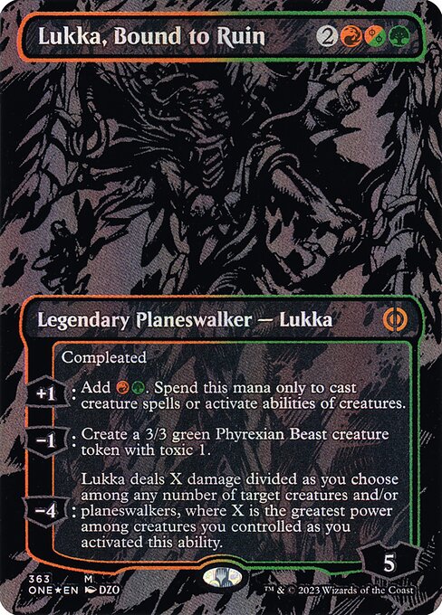 Lukka, Bound to Ruin (363) [Phyrexia: All Will Be One] [Borderless]