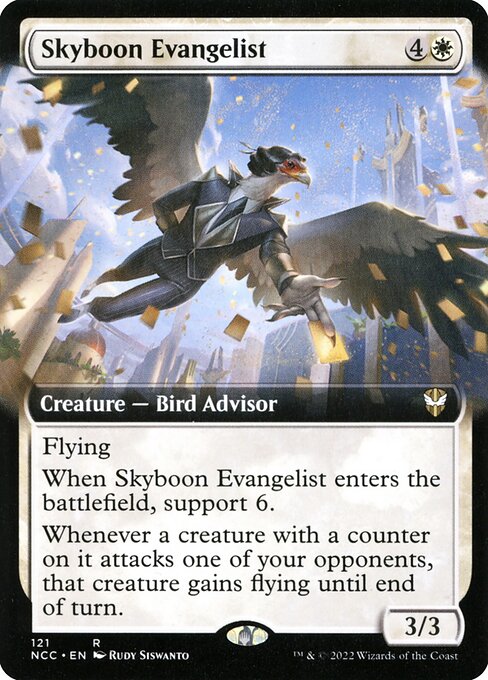 Skyboon Evangelist (121) [New Capenna Commander] [Extended Art]