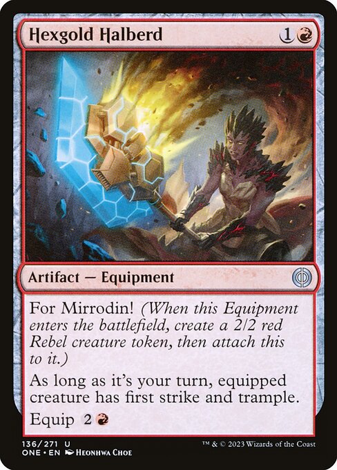 Hexgold Halberd (136) [Phyrexia: All Will Be One]