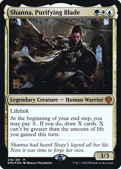 Shanna, Purifying Blade (218s) [Dominaria United Promos]