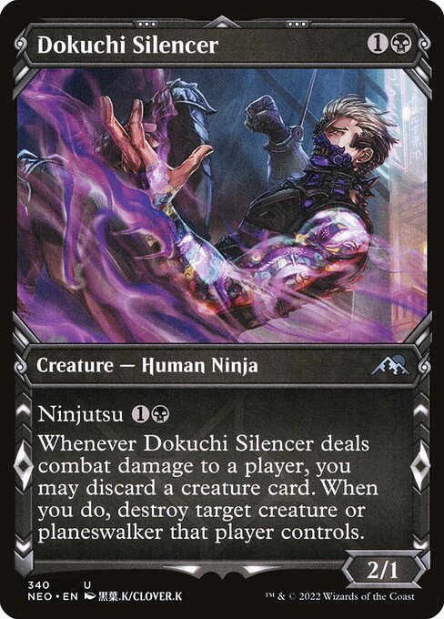 Dokuchi Silencer (340) [Kamigawa: Neon Dynasty] [Showcase]