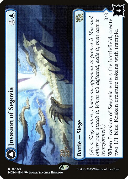 Invasion of Segovia // Caetus, Sea Tyrant of Segovia (63s) [March of the Machine Promos]