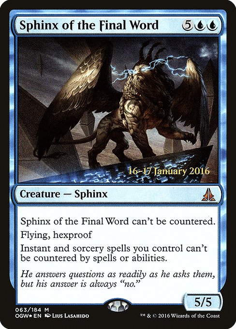 Sphinx of the Final Word (63s) [Oath of the Gatewatch Promos]