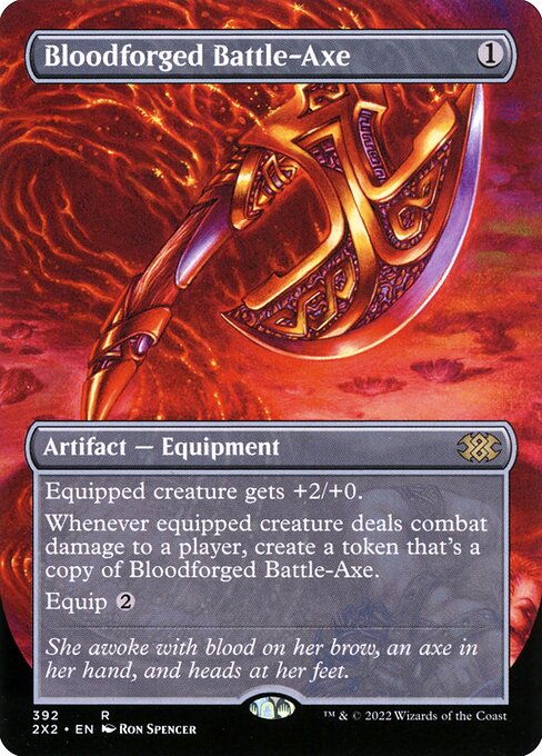 Bloodforged Battle-Axe (392) [Double Masters 2022] [Borderless]