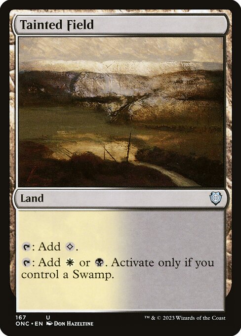 Tainted Field (167) [Phyrexia: All Will Be One Commander]