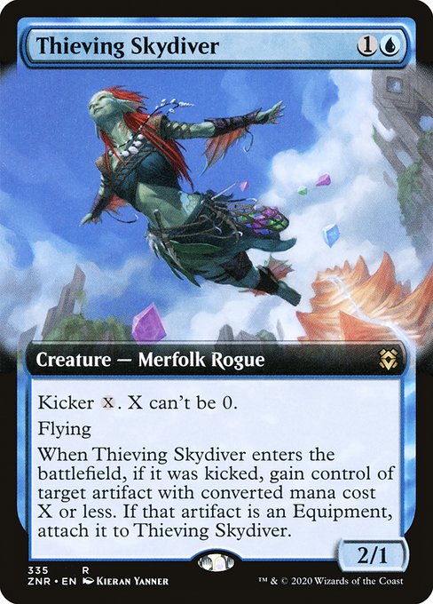 Thieving Skydiver (335) [Zendikar Rising] [Extended Art]