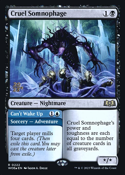 Cruel Somnophage // Can't Wake Up (222s) [Wilds of Eldraine Promos]