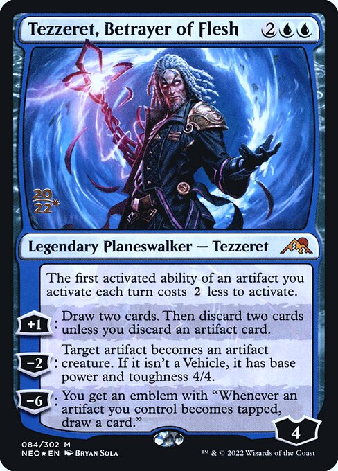 Tezzeret, Betrayer of Flesh (84s) [Kamigawa: Neon Dynasty Promos]