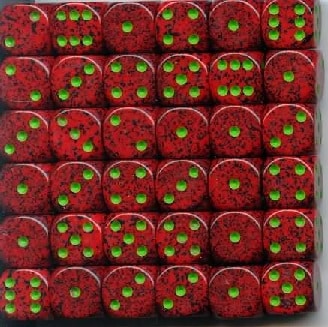 CHX25904 Speckled Strawberry Block of 36 6-sided 12mm Dice image 0