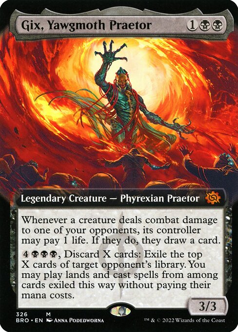 Gix, Yawgmoth Praetor (326) [The Brothers' War] [Extended Art]
