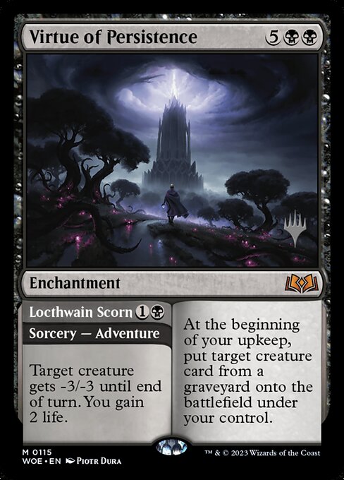 Virtue of Persistence // Locthwain Scorn (115p) [Wilds of Eldraine Promos]