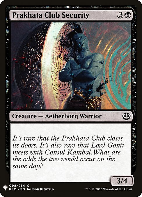 Prakhata Club Security (KLD-98) [The List]