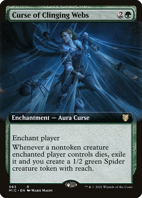 Curse of Clinging Webs (63) [Midnight Hunt Commander] [Extended Art]