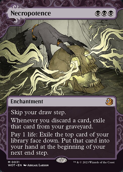 Necropotence (31) [Wilds of Eldraine: Enchanting Tales] [Showcase, Borderless]