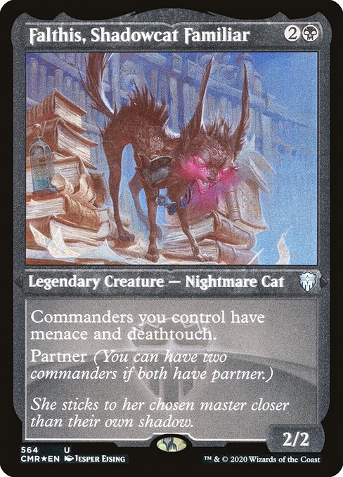 Falthis, Shadowcat Familiar (564) [Commander Legends] [Etched]